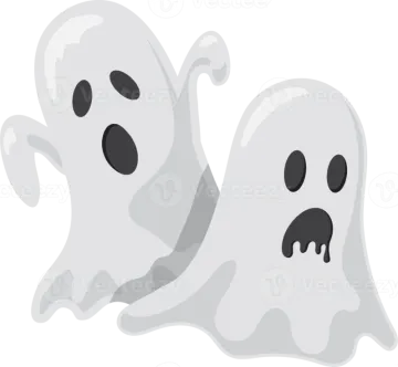 a pair of ghosts flying through the air