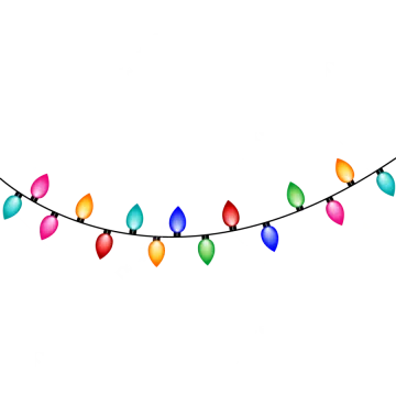 a string of christmas lights on white background