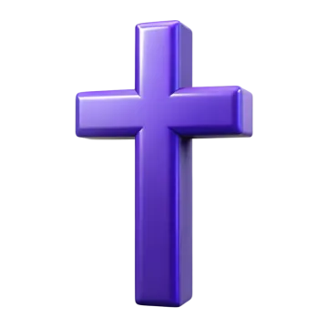a purple cross on a white background