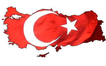 a map with the flag of turkey