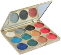 a close up of a palette of eyeshadp