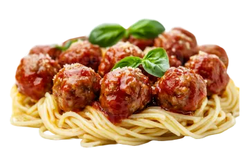 a plate of spaghetti with meatballs and sauce