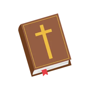 a brown book with a cross on it