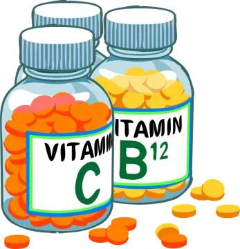 two bottles of vitamin with the word vitamin on them