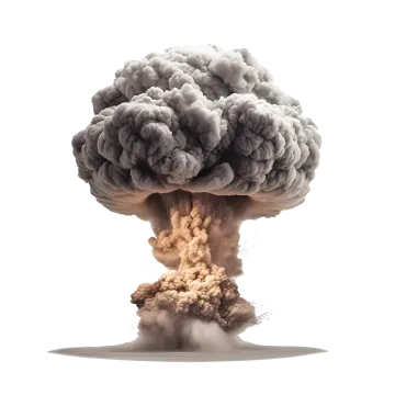 an explosion of black smoke on a white background
