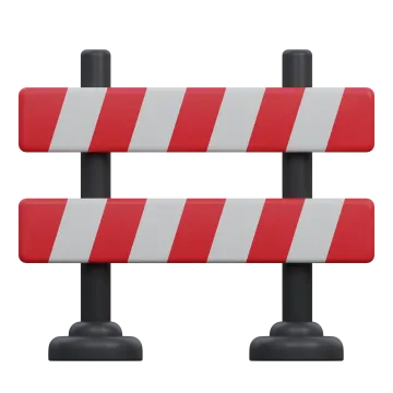 a barrier with red and white stripes