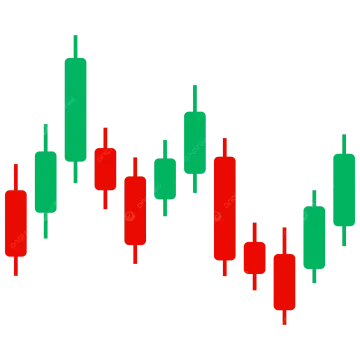 a green and red candles pattern on a white background