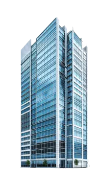 an office building on a white background