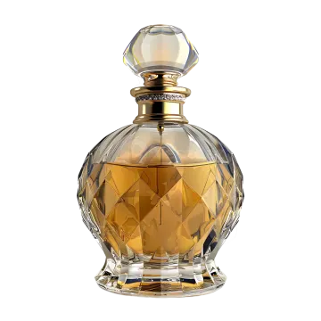 a bottle of perfume on a white background