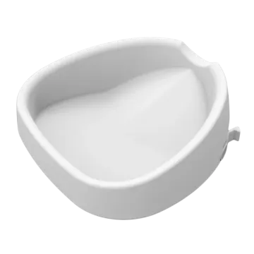 a white bowl with a handle on it