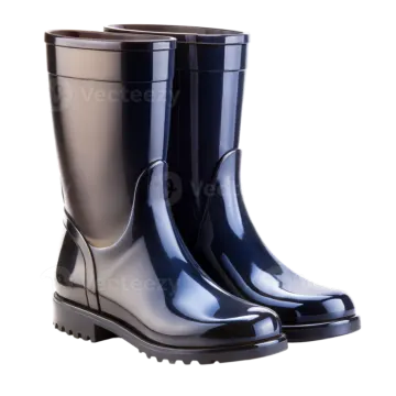 a pair of rain boots on a white background