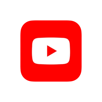 a red youtube logo on a white background