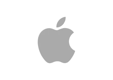 an apple logo on a white background