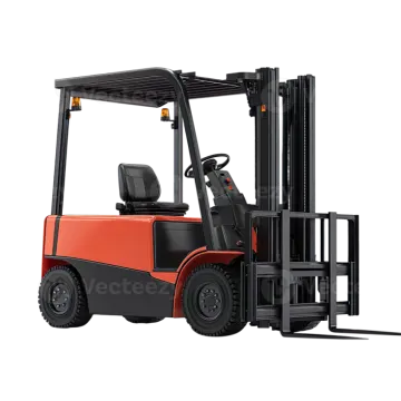 a forklift fork truck on a white background