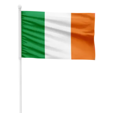 the flag of ireland on a white background