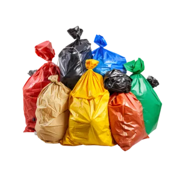 a pile of garbage bags