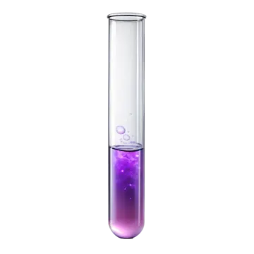 a glass beak with purple liquid in it