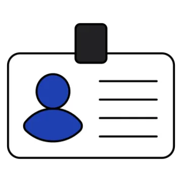 a badge with a person on it