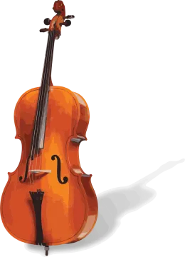 a cello on a white background