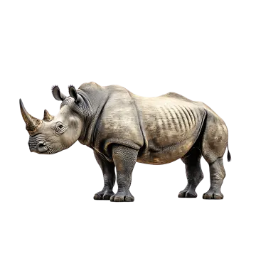 a rhino on a white background