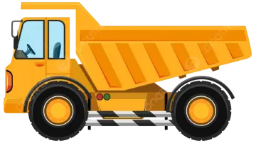 a yellow dump truck