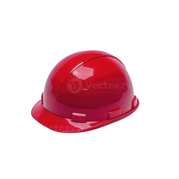 a red hard hat on white background