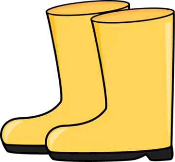a pair of yellow rubber boots