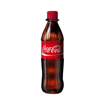 a bottle of coca on a white background