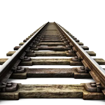 an old railroad track with a white background