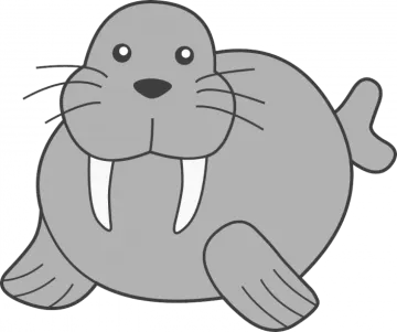 a cartoon seal seal with its mouth open