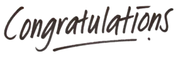 a black and white photo of the word congratulations