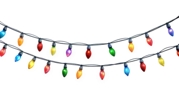 christmas lights on a white background