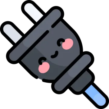 an electric plug with a smiling face on it