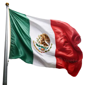 a mexican flag flying in the wind