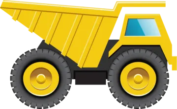 a yellow dump truck