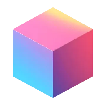 an image of a pink and blue cube