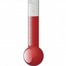 a thermometer on a white background