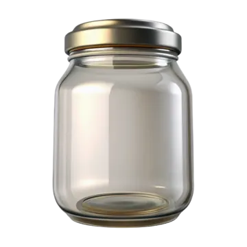 a glass jar with a metal lid
