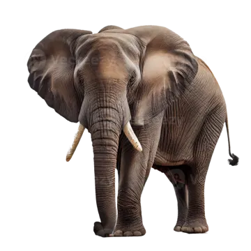 an elephant standing in front of a white background