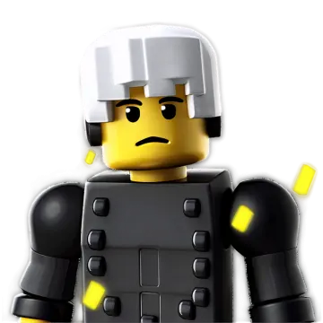 a lego man with a yellow light on his face