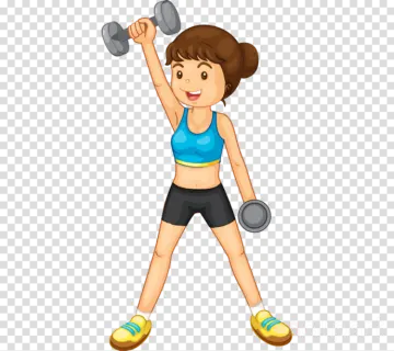 a woman lifting weights clipart
