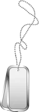 a dog tag with a chain attached to it