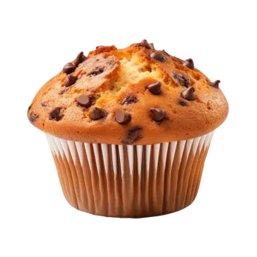 a muffin with chocolate chips on top
