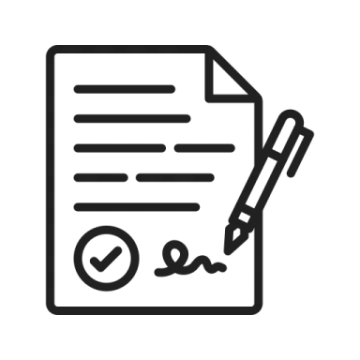 a document with a pen on top of it