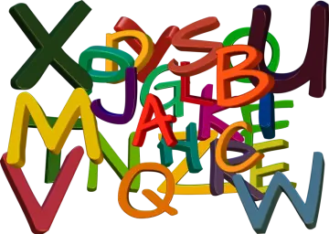 a group of colorful alphabets with the letters x and y