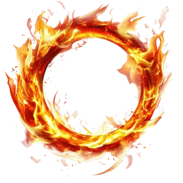 a circle of fire on a white background
