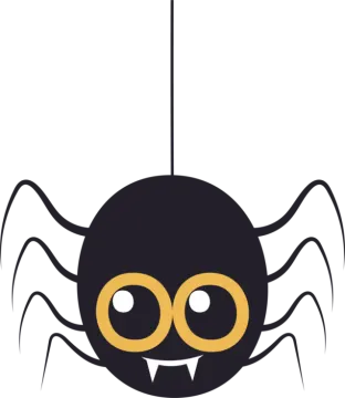 a black and yellow spider hanging from the ceiling