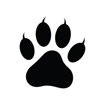 a black and white silhouette of a paw