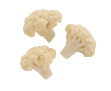 three pieces of caulia on a white background