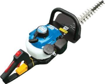 a blue and black hedge hedger with a white background